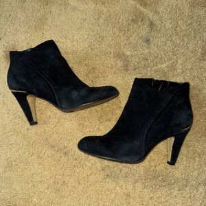 Black Suede Heeled Booties